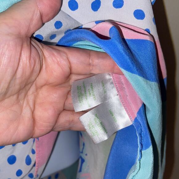 Lilly Pulitzer Alora Silk Tank Top Women’s Size S Handkerchief Hem - Picture 6 of 7